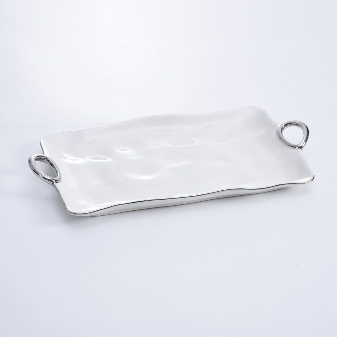 17.5 Inch White Melamine Platter - Thumbnail 3