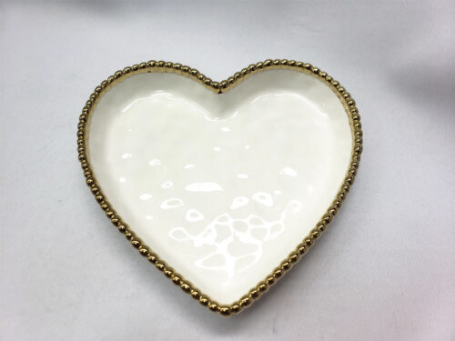 Image by Medium Heart Dish, White Gold