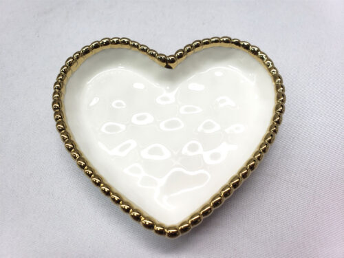 Mini Heart Dish, White Gold - Pampa Bay