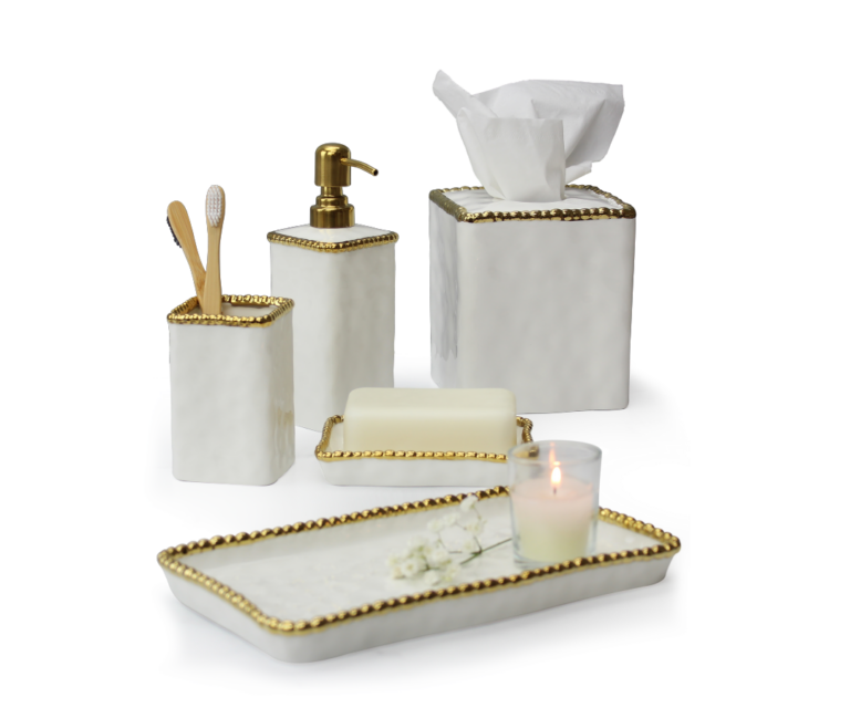 Vanity Accessories with Gold Beads Pampa Bay