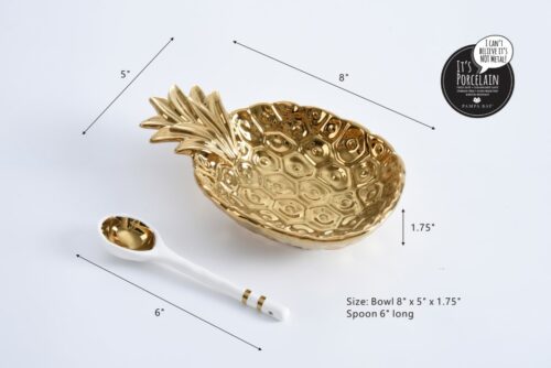 Size: Bowl 8" x 5" x 1.75" Spoon 6" long