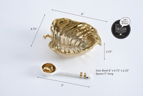 Size: Bowl 6" x 4.75" x 2.25" - Spoon: 5" long