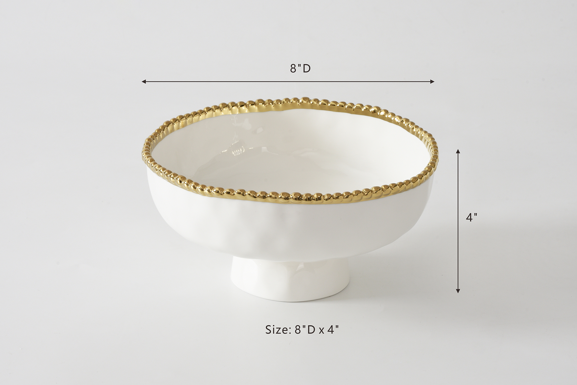 Size: 8" D x 4"